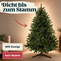 Weihnachtsbaum künstlich 180 cm, 100 % PE Spritzguss, mit Holzständer und Aufbewahrungstasche
