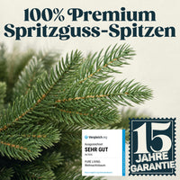 Weihnachtsbaum künstlich 90 cm, 100 % PE Spritzguss, mit Holzständer und Aufbewahrungstasche
