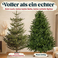Weihnachtsbaum künstlich 220 cm, 100 % PE Spritzguss, mit Holzständer und Aufbewahrungstasche